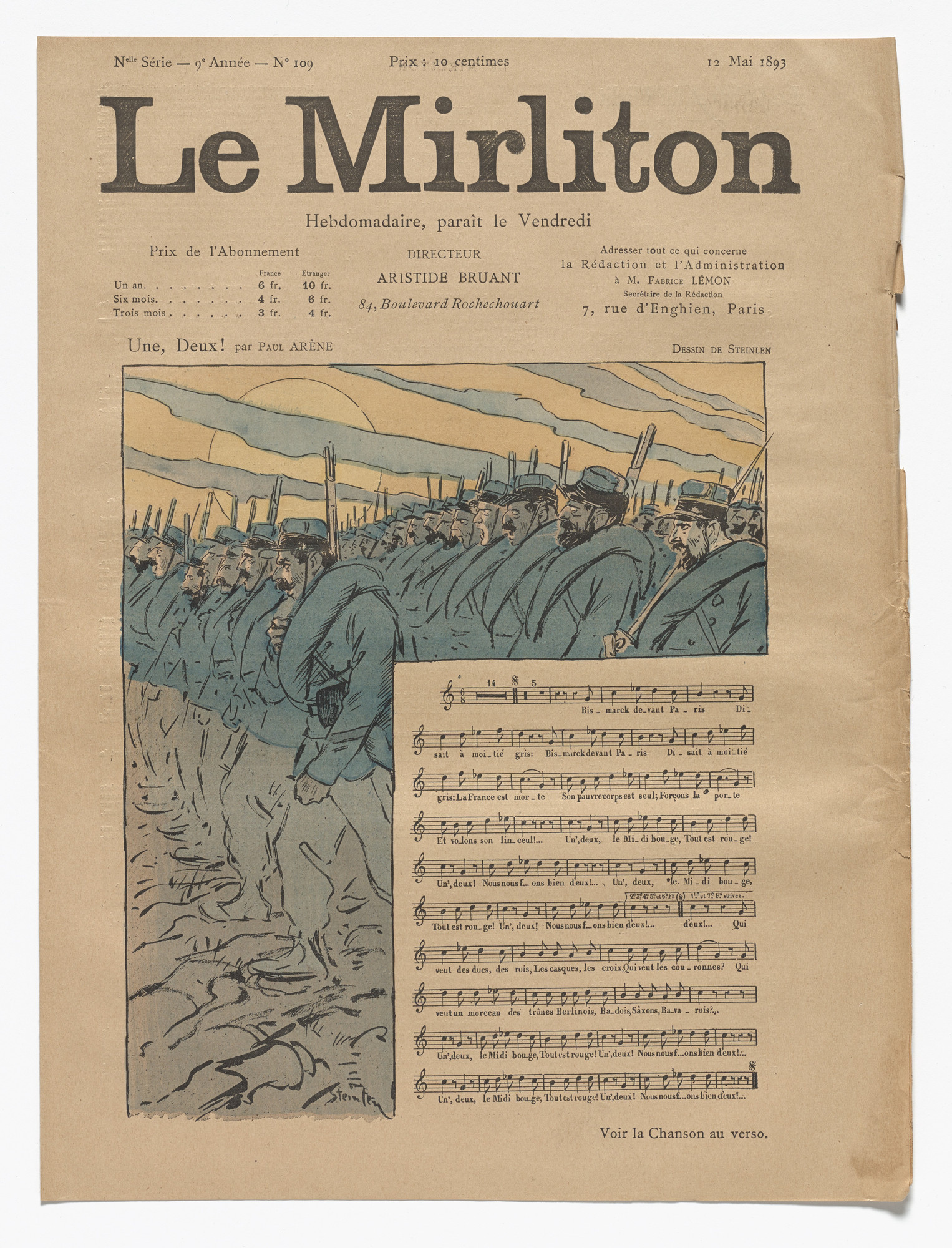 Théophile-Alexandre Steinlen. Le Mirliton, no. 109