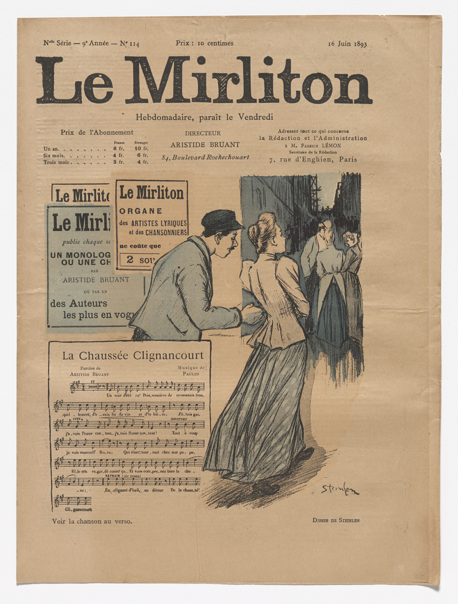 Théophile-Alexandre Steinlen. Le Mirliton, no. 114
