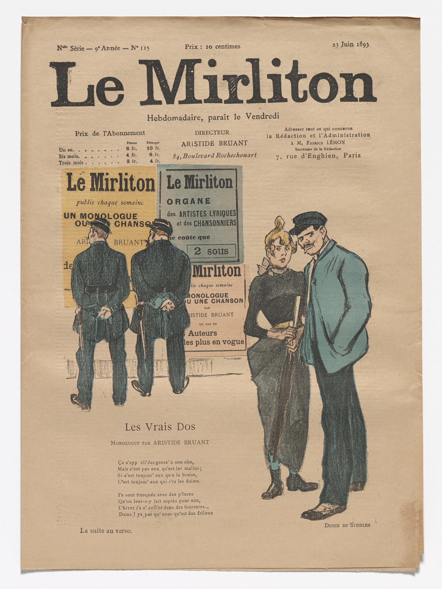 Théophile-Alexandre Steinlen. Le Mirliton, no. 115