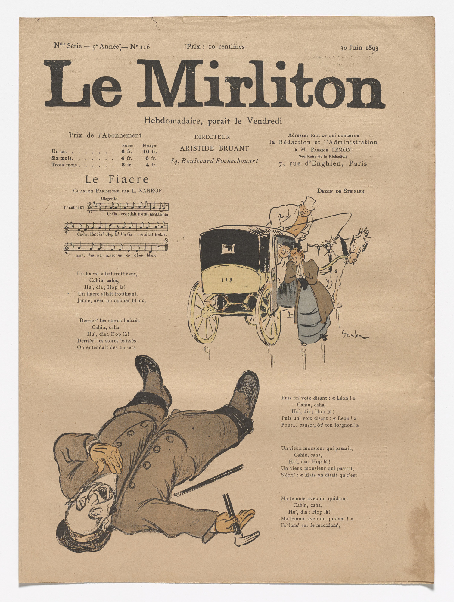 Théophile-Alexandre Steinlen. Le Mirliton, no. 116
