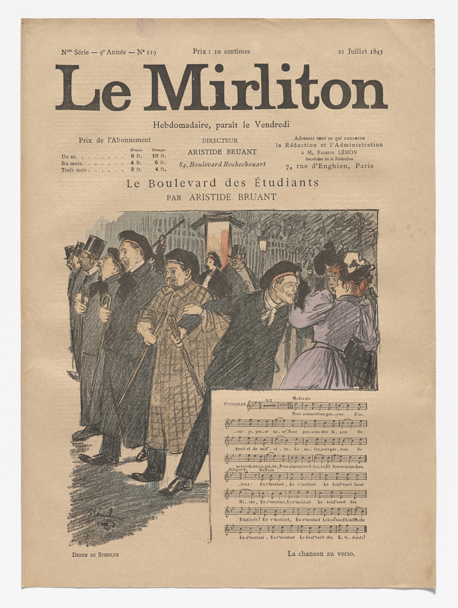 Théophile-Alexandre Steinlen. Le Mirliton, no. 119