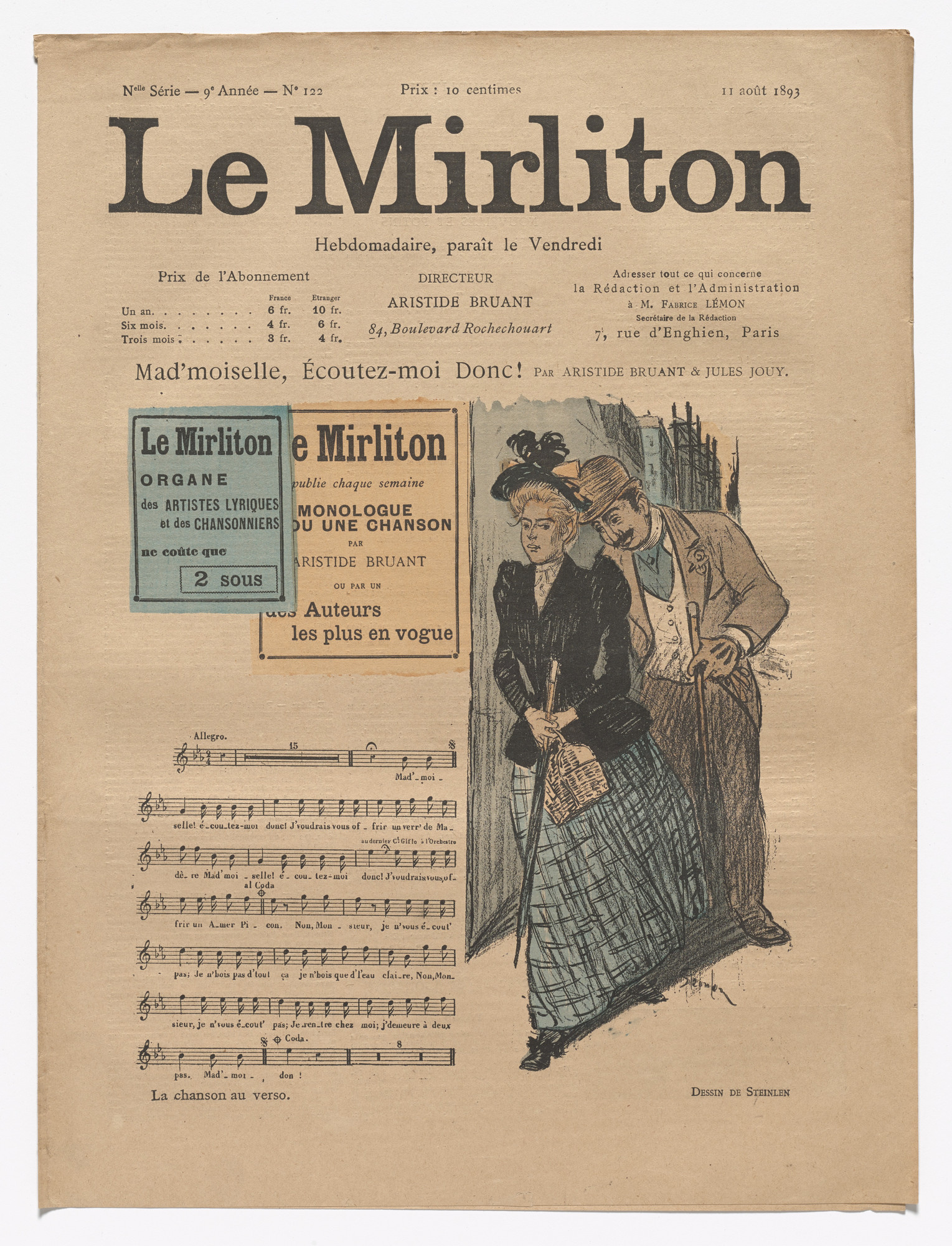 Théophile-Alexandre Steinlen. Le Mirliton, no. 122