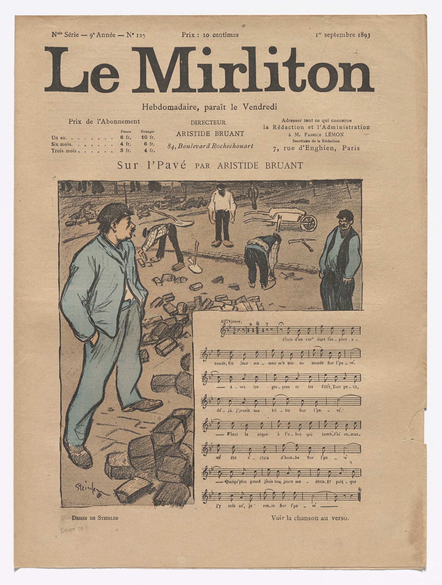Théophile-Alexandre Steinlen. Le Mirliton, no. 125