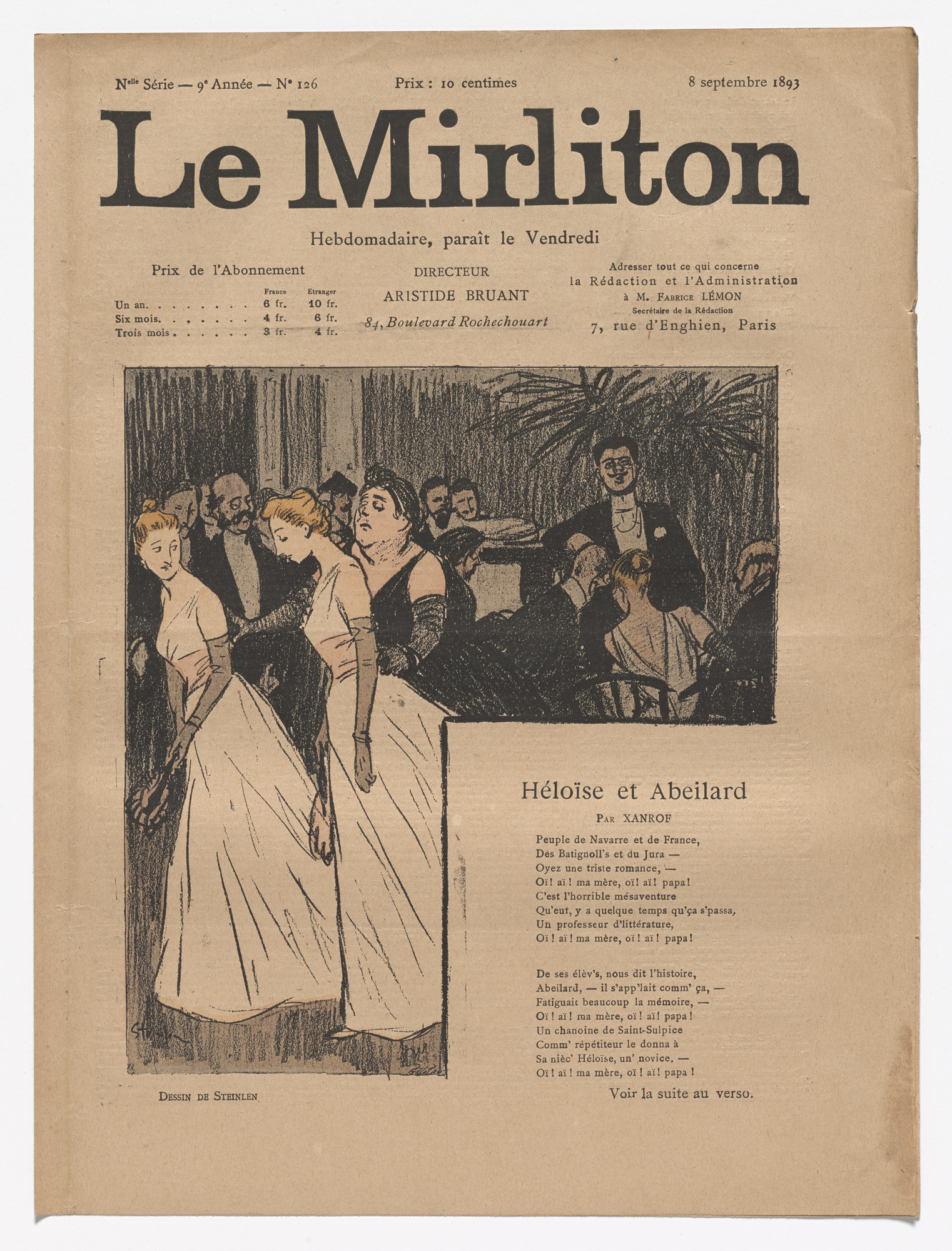 Théophile-Alexandre Steinlen. Le Mirliton, no. 126