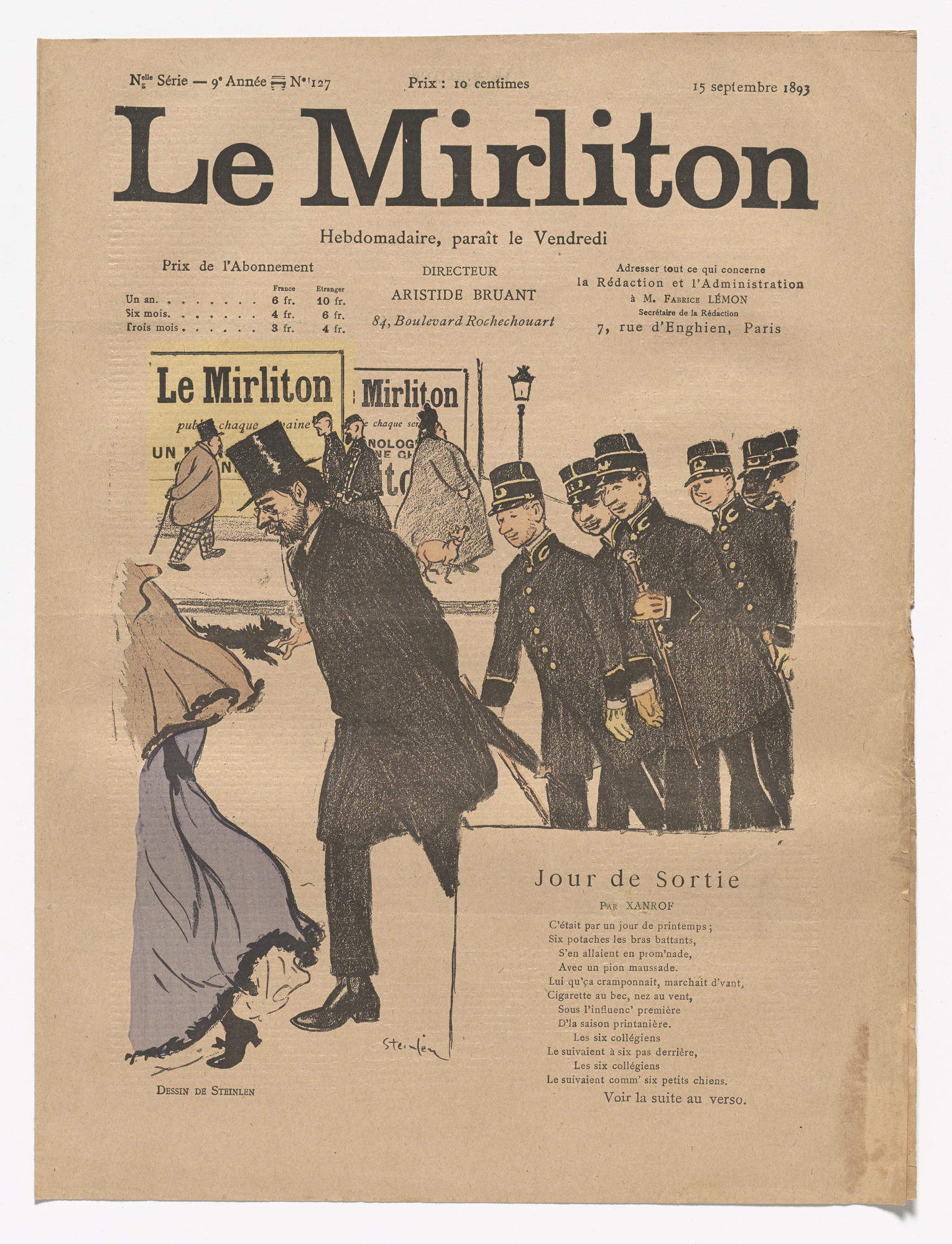 Théophile-Alexandre Steinlen. Le Mirliton, no. 127