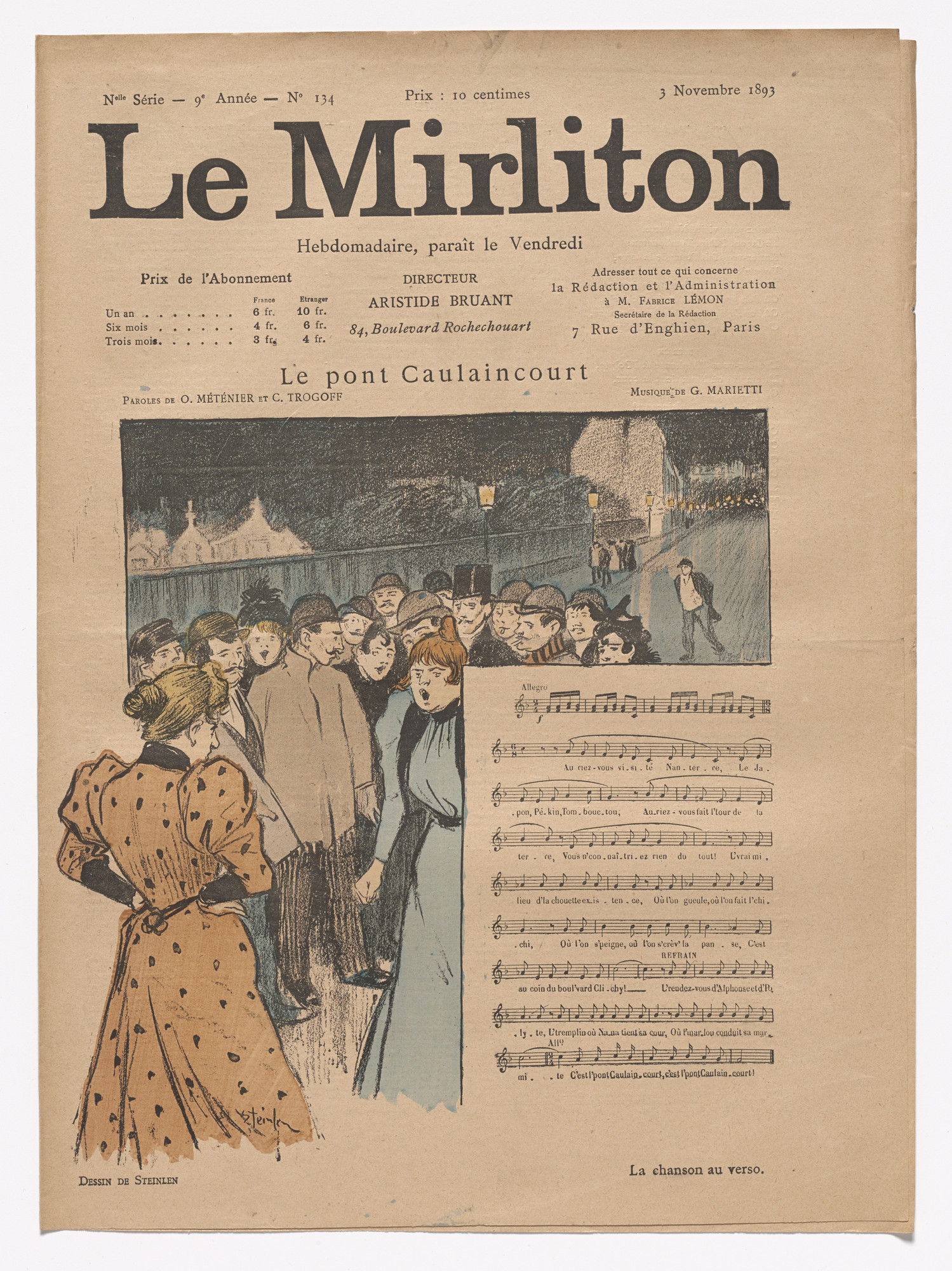 Théophile-Alexandre Steinlen. Le Mirliton, no. 134
