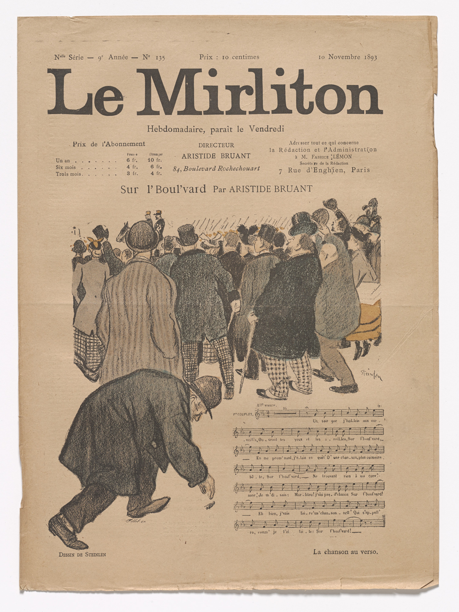 Théophile-Alexandre Steinlen. Le Mirliton, no. 135