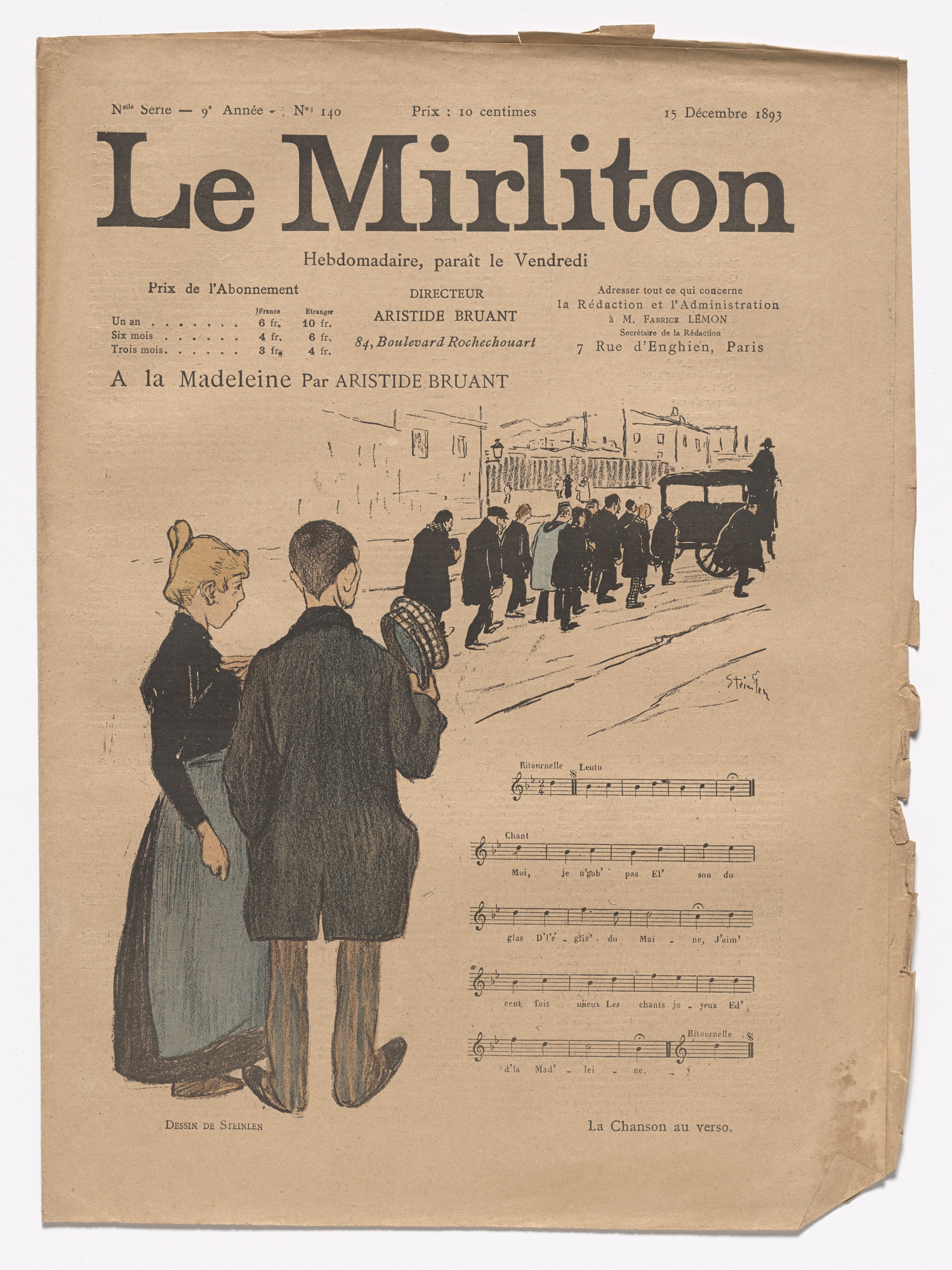 Théophile-Alexandre Steinlen. Le Mirliton, no. 140