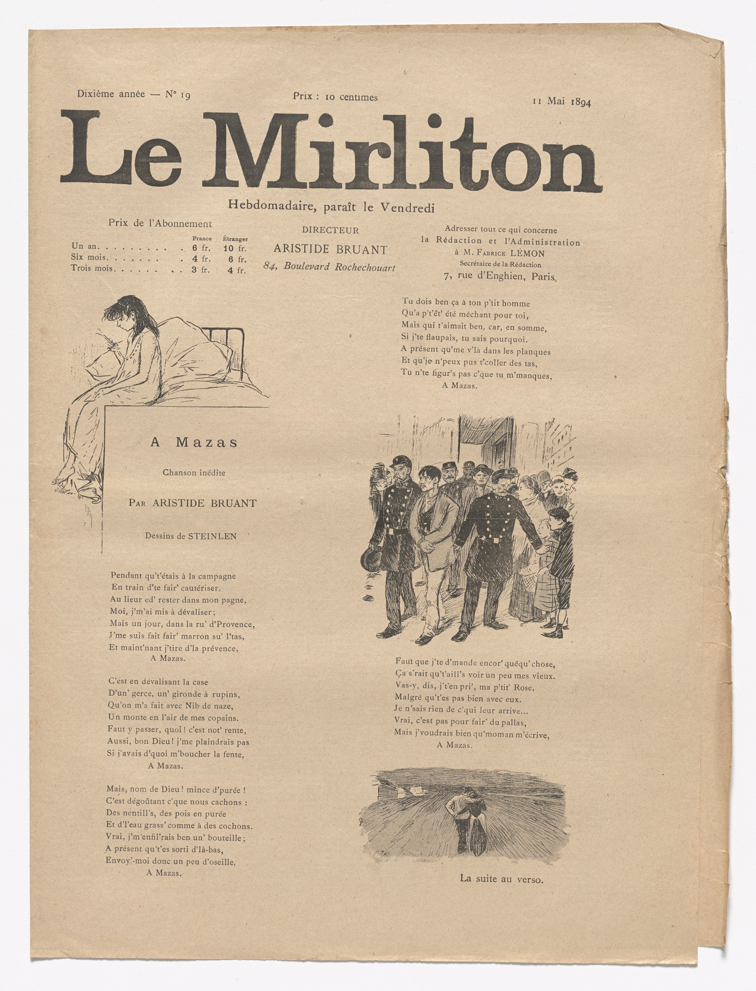 Theophile Alexandre Steinlen Le Mirliton No 19 May 11 14 Moma