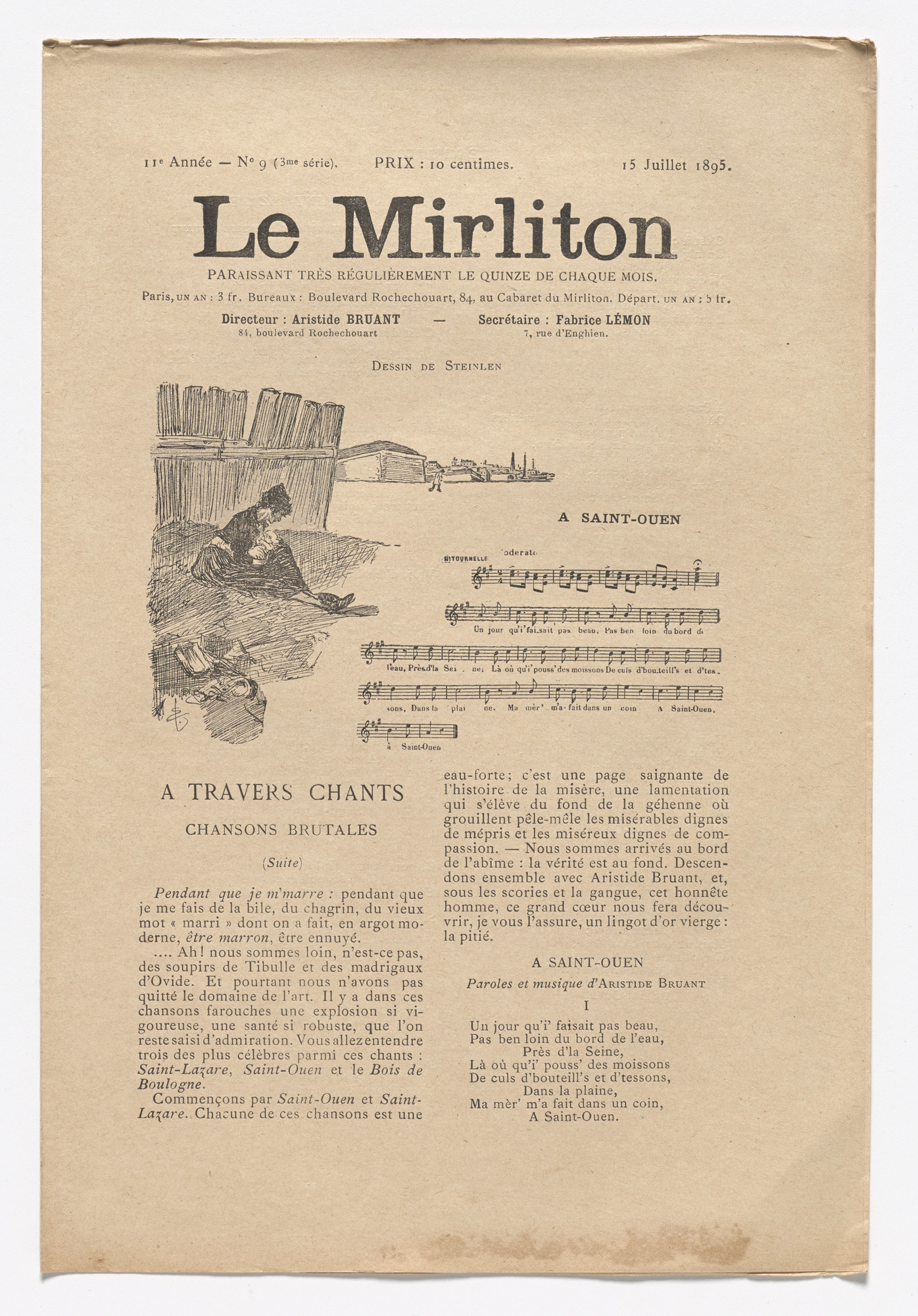Théophile-Alexandre Steinlen. Le Mirliton, no. 9