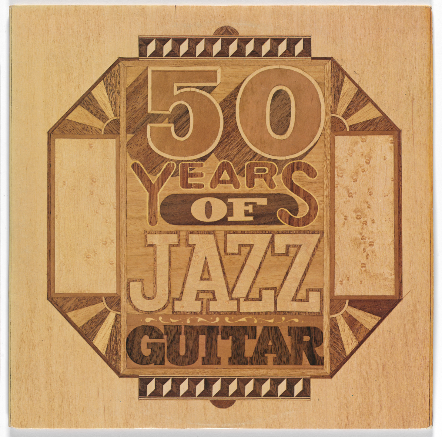 Paula Scher, Nick Fasciano. Album cover for Fifty Years of Jazz Guitar. 1976