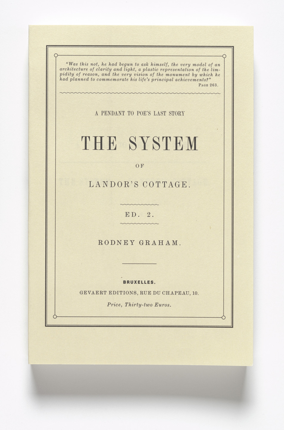 Rodney Graham. The System of Landor's Cottage. A Pendant to Poe's Last Story (Second Edition). 2012