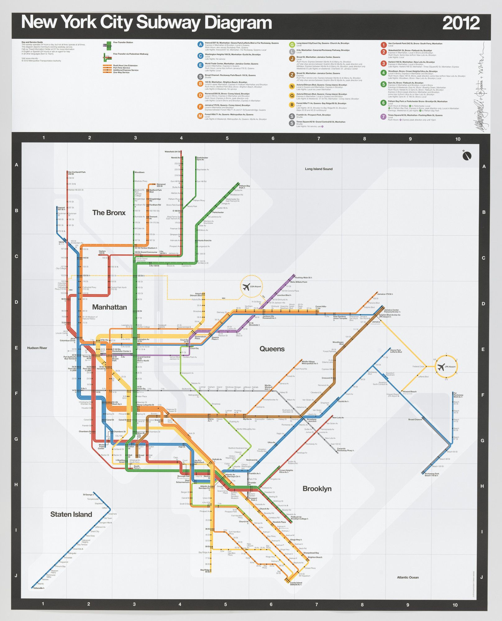 Umulig Forbedre controller Massimo Vignelli, Beatriz Cifuentes, Yoshiki Waterhouse. New York City  Subway Diagram. 2012 | MoMA