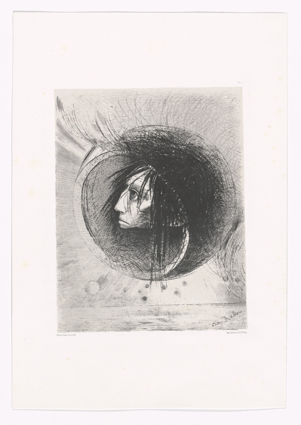 Odilon Redon. Blossoming (Éclosion) from In the Dream (Dans le rêve). 1879