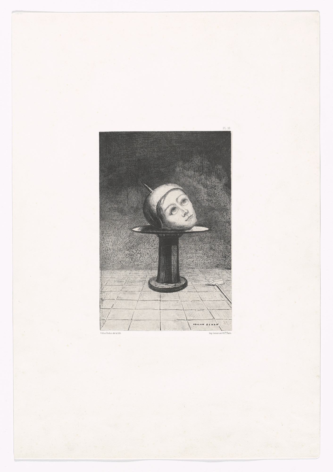 Odilon Redon. On the Dish (Sur la coupe) from In the Dream (Dans le rêve)