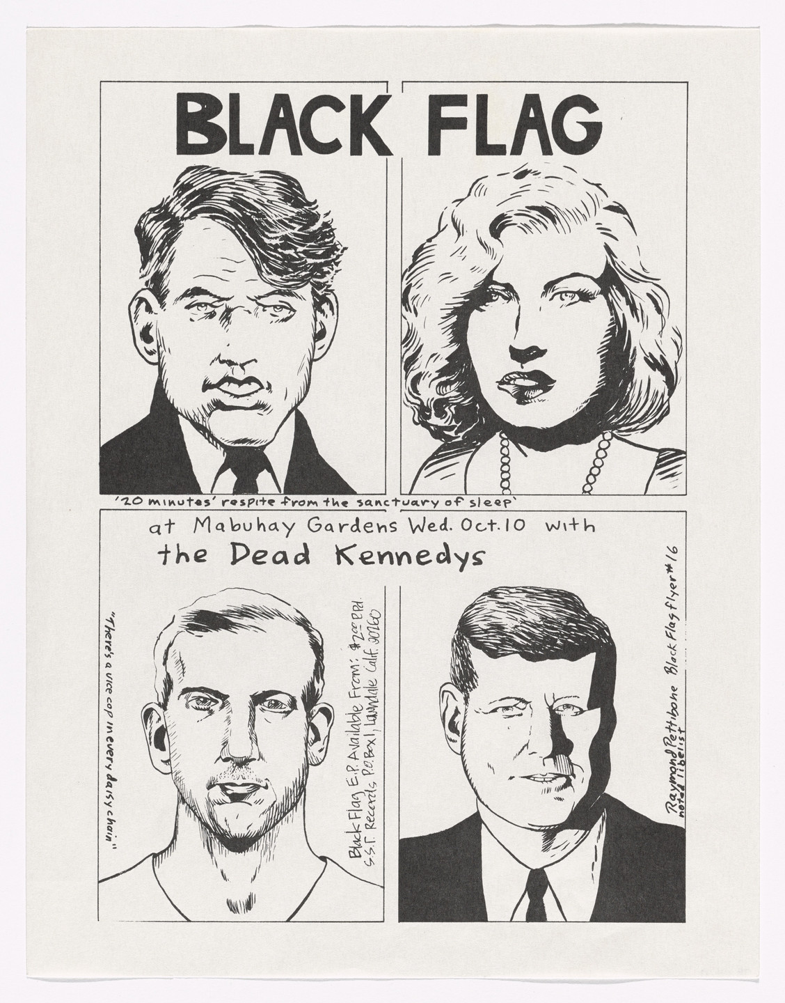 Raymond Pettibon. Black Flag at Mabuhay Gardens. October 10, 1979
