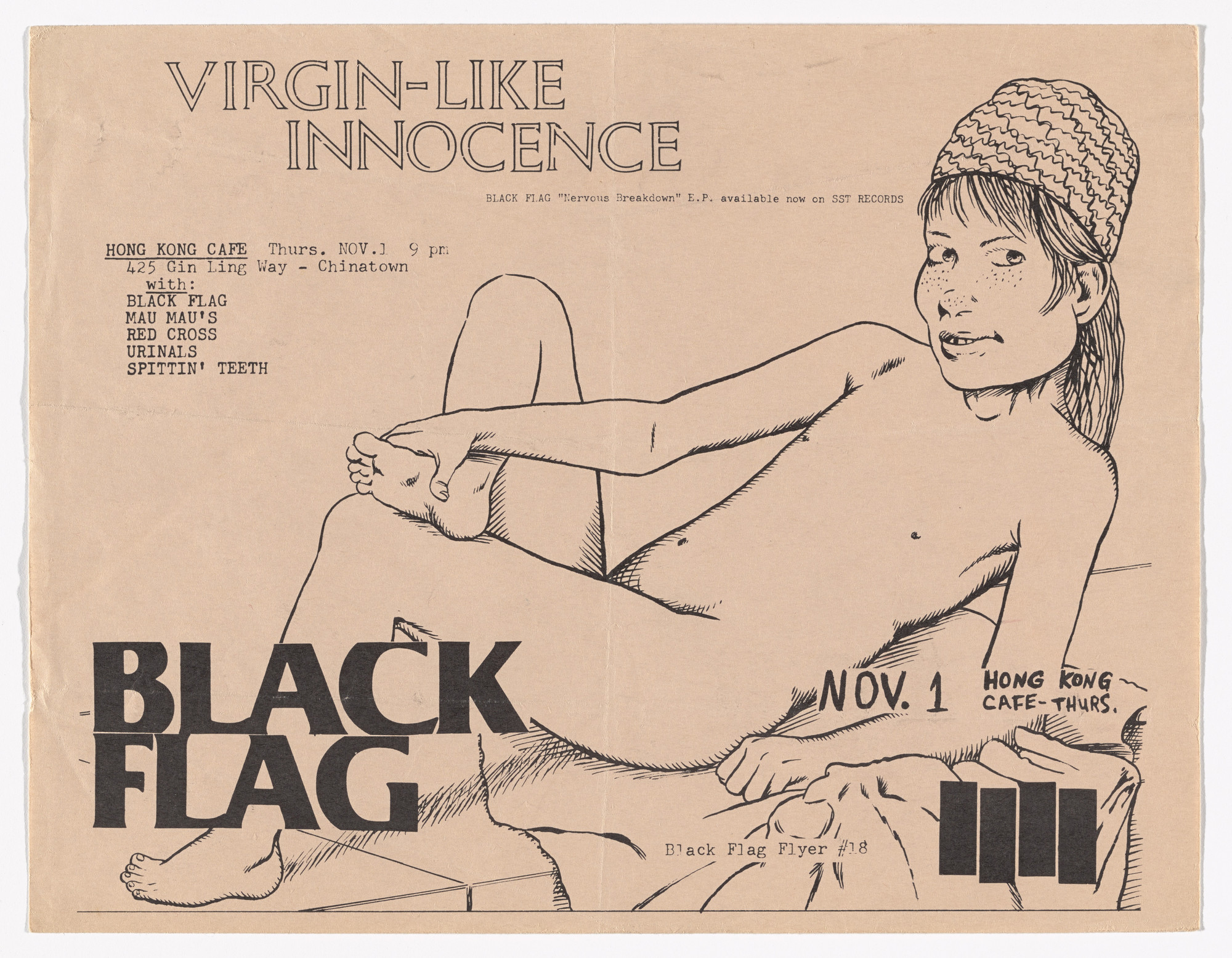 Raymond Pettibon. Black Flag at Hong Kong Cafe