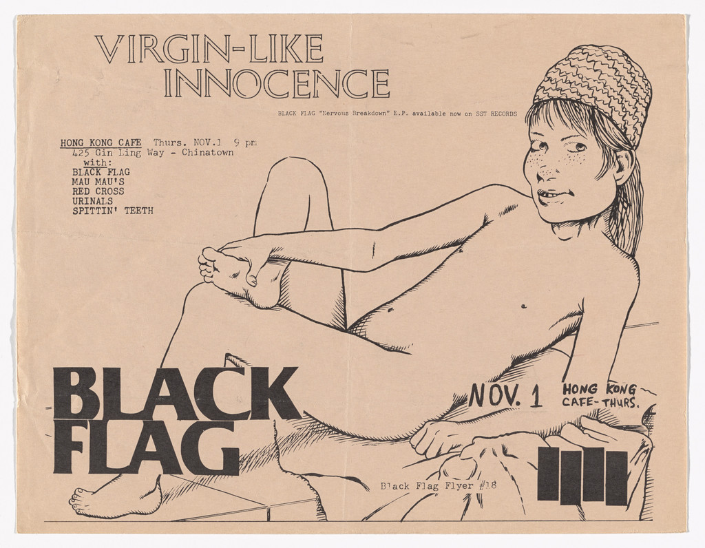 Black Flag at Hong Kong Cafe, Raymond Pettibon, November 1, 1979