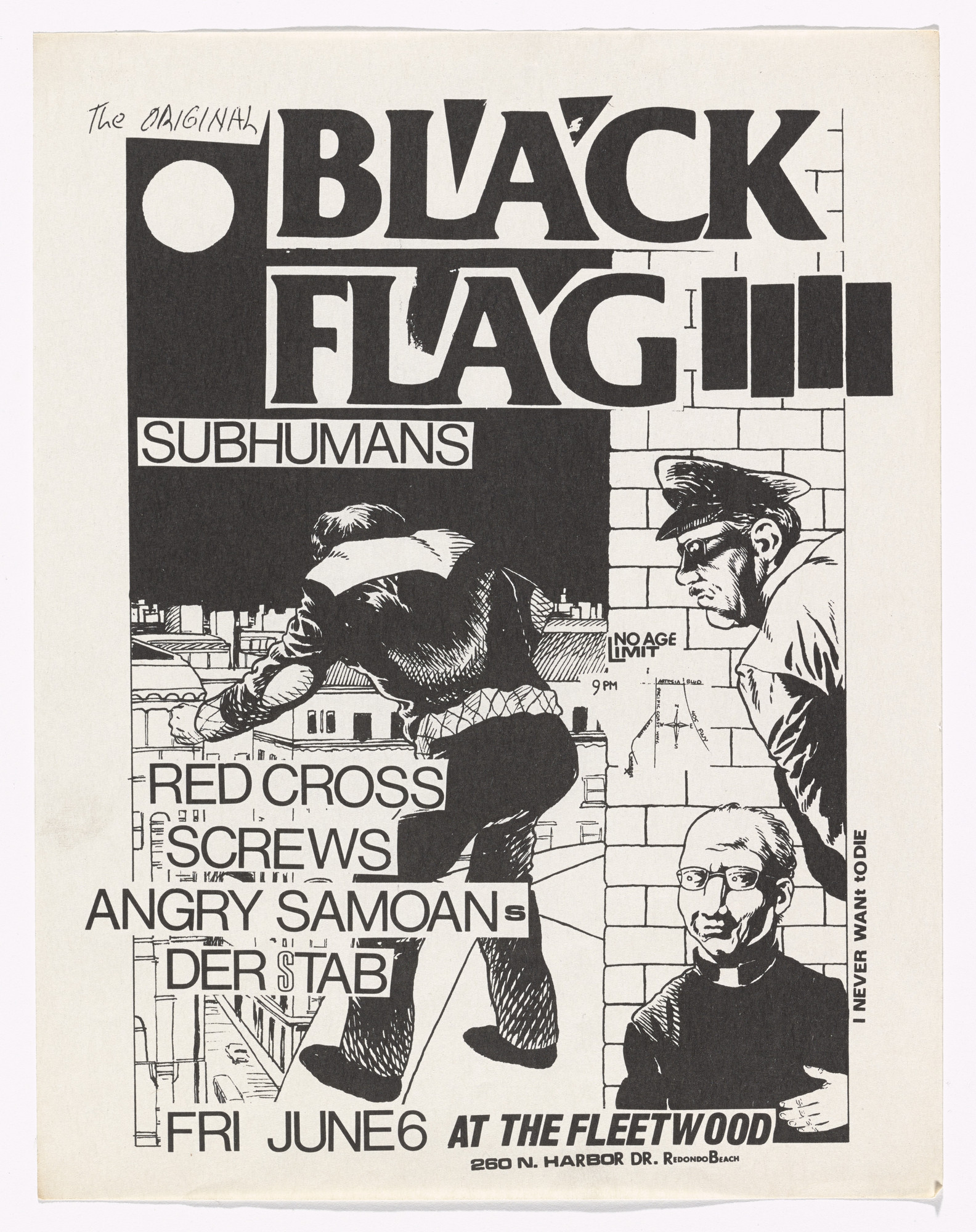 Raymond Pettibon. Black Flag at Fleetwood