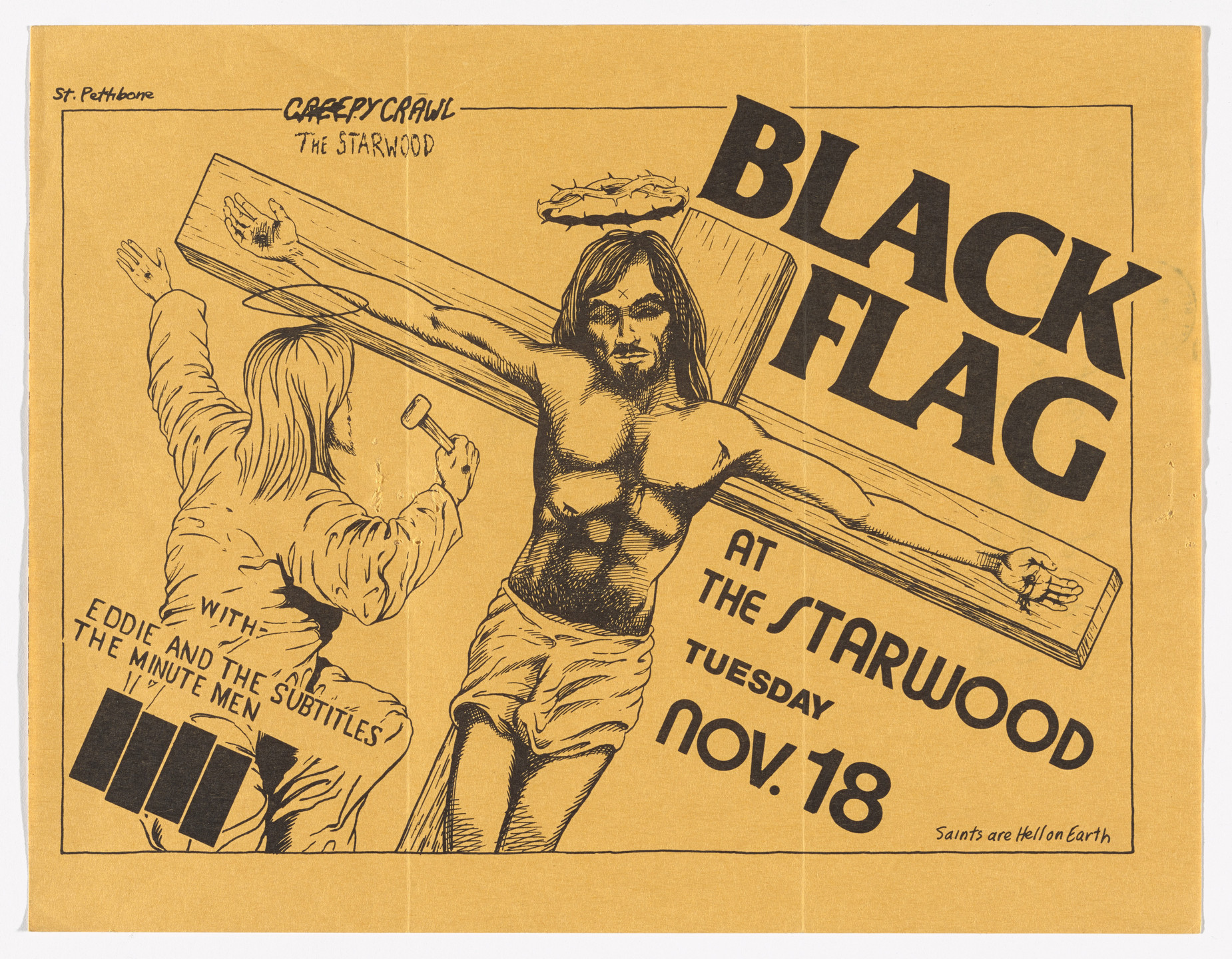Raymond Pettibon. Black Flag at Starwood. November 18, 1980