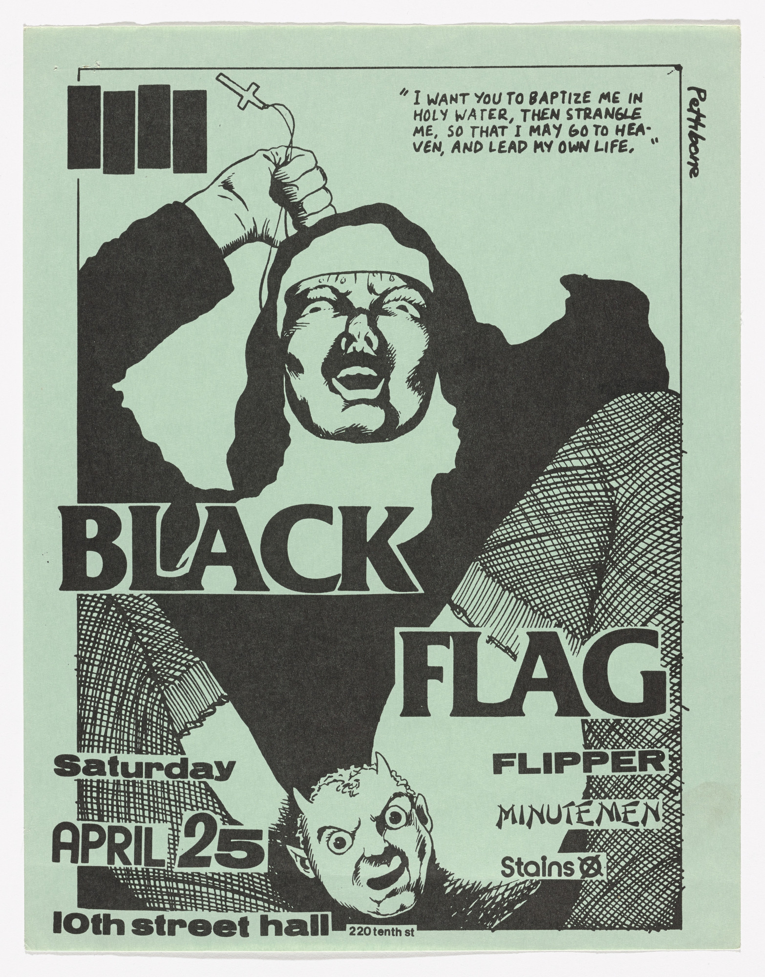 Raymond Pettibon. Black Flag at 10th Street Hall