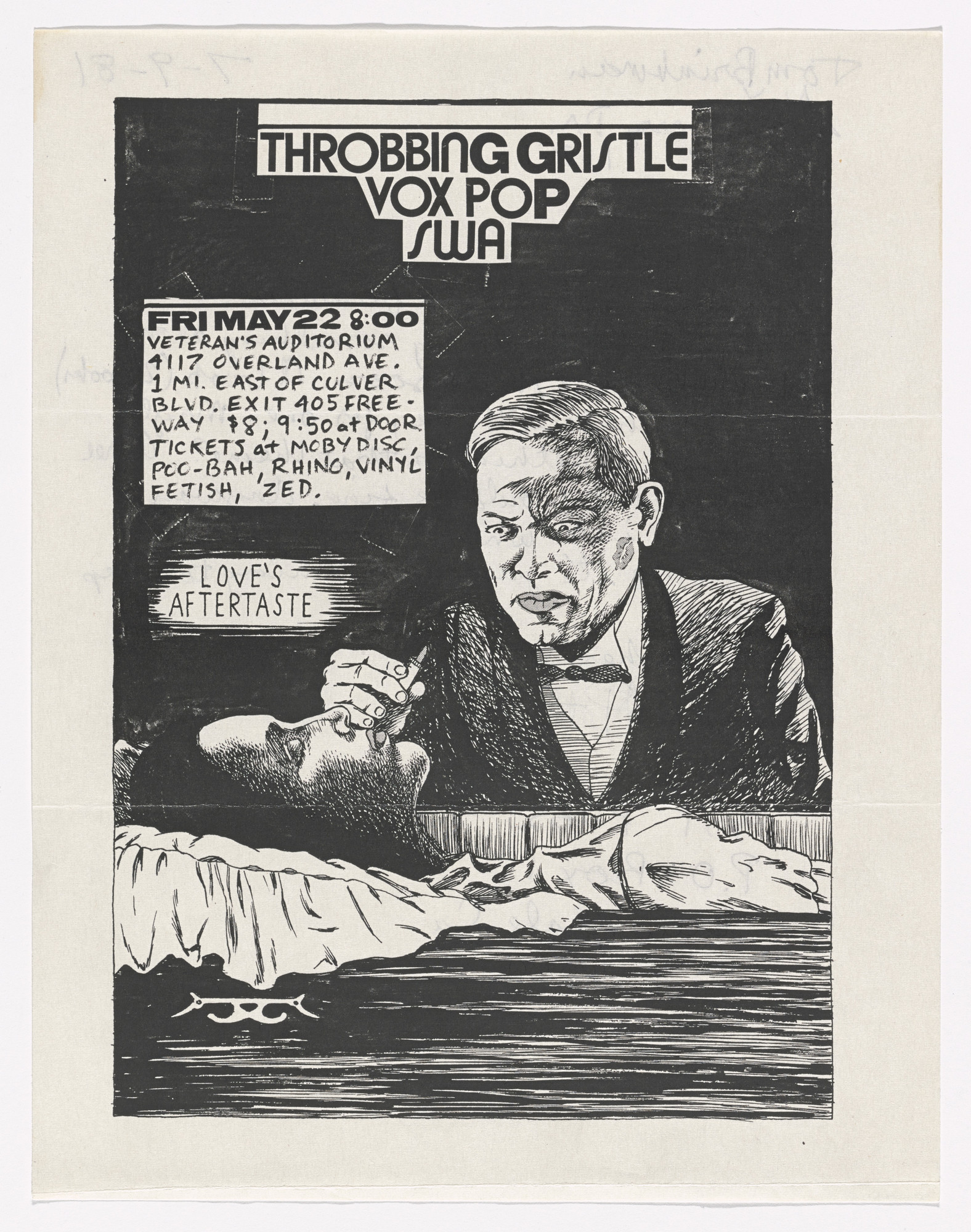 Raymond Pettibon. Throbbing Gristle at Veteran's Auditorium