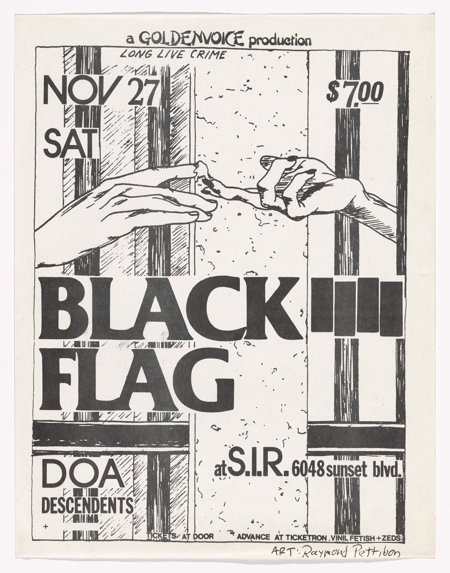 Raymond Pettibon. Black Flag at S.I.R.