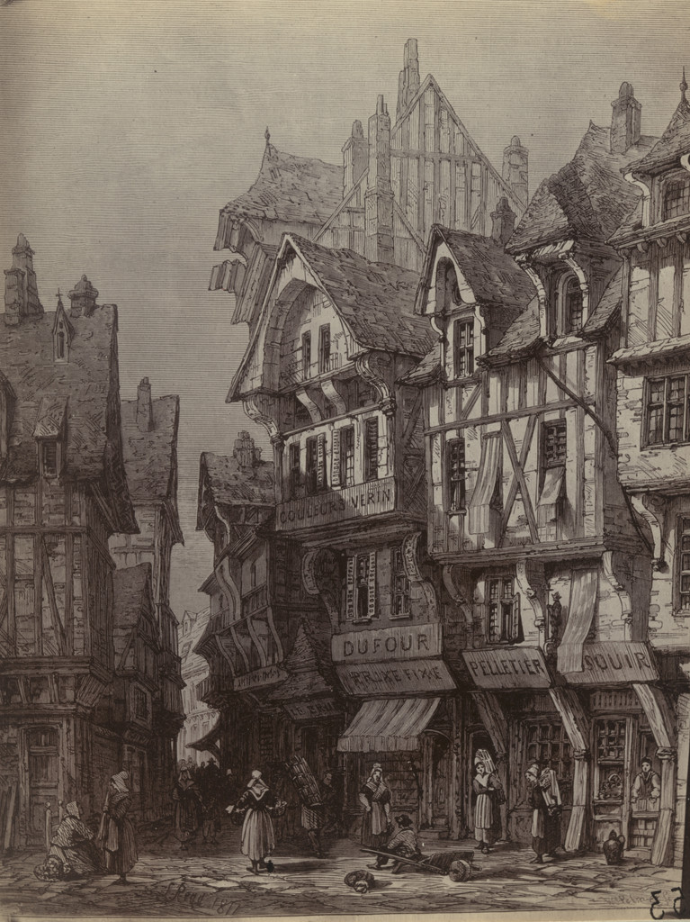 Rouen Vers 1820 (reproduction of print)