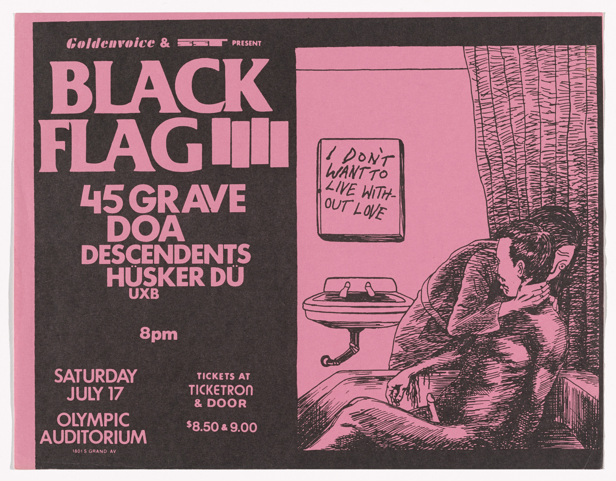 Raymond Pettibon. Black Flag at Olympic Auditorium. July 17, 1983