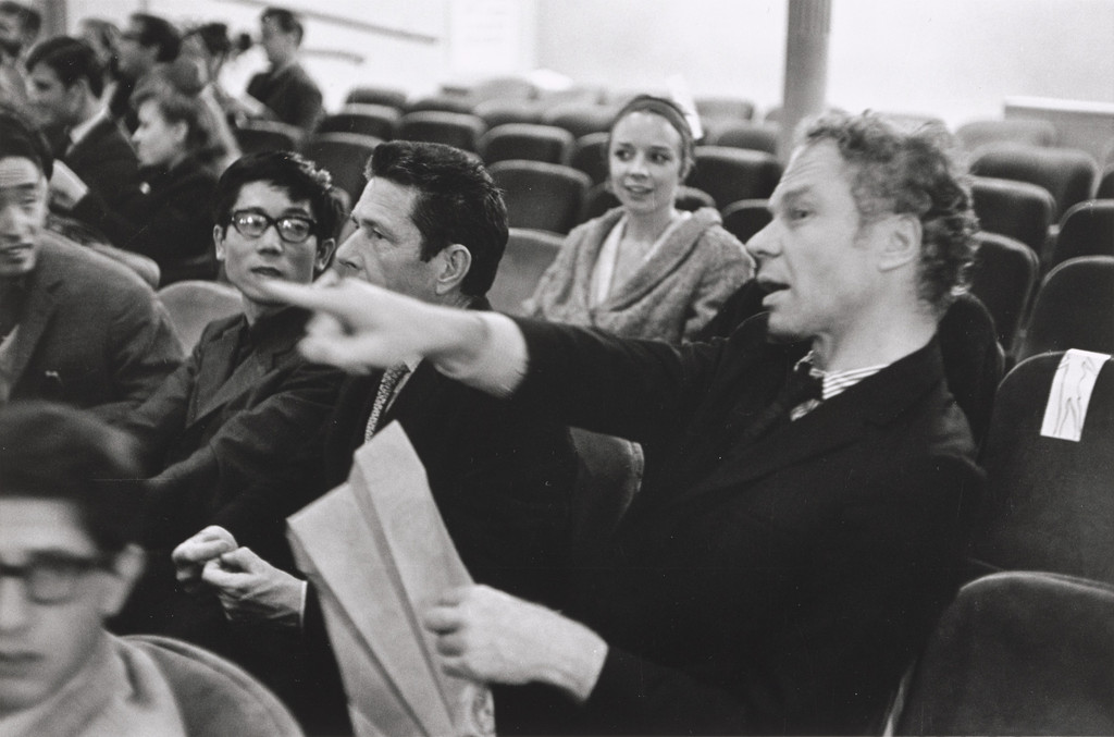 Audience including John Cage at Fluxorchestra at Carnegie Recital Hall, September 25, 1965