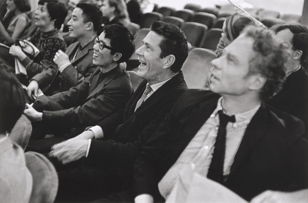 Audience including John Cage at Fluxorchestra at Carnegie Recital Hall, September 25, 1965