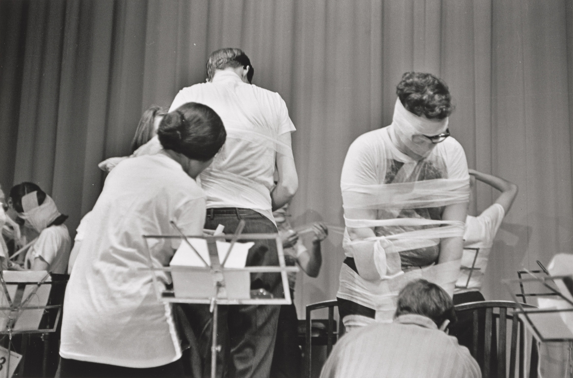 Fred W. McDarrah. Sky Piece for Jesus Christ, performed during Fluxorchestra at Carnegie Recital Hall, New York, September 25, 1965