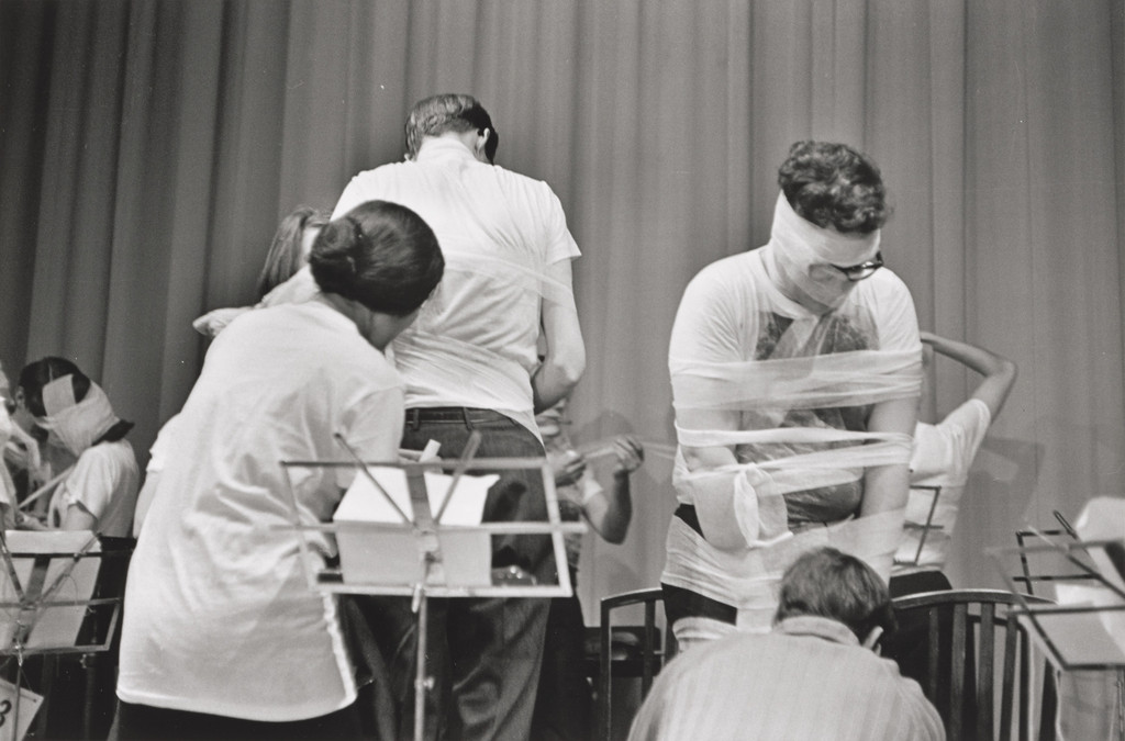 Sky Piece for Jesus Christ, performed during Fluxorchestra at Carnegie Recital Hall, New York, September 25, 1965