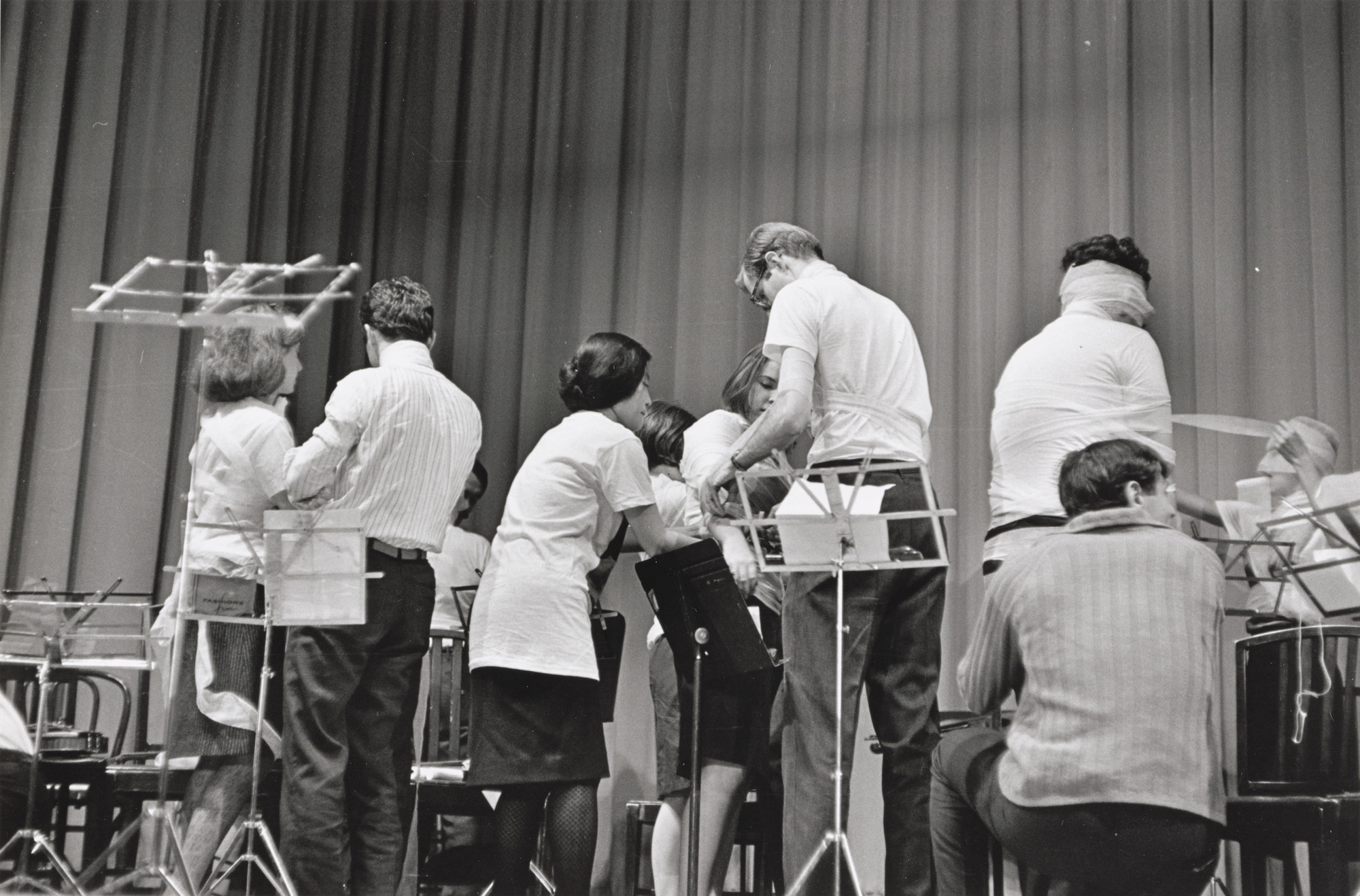 Fred W. McDarrah. Sky Piece for Jesus Christ, performed during Fluxorchestra at Carnegie Recital Hall, New York, September 25, 1965