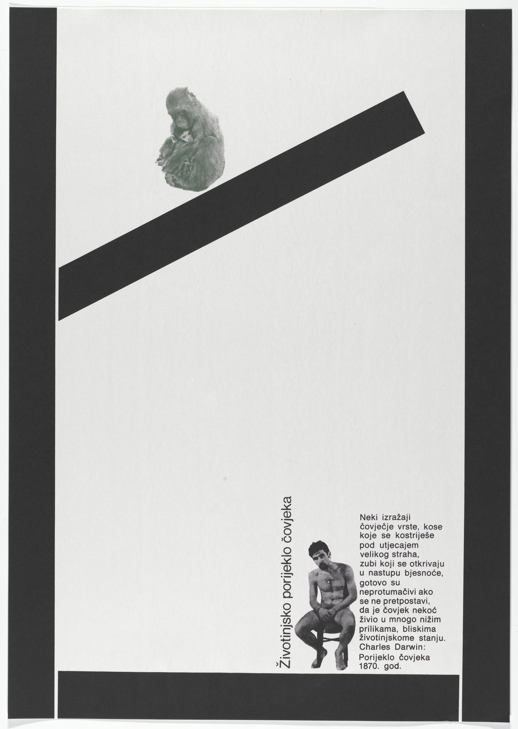 Boris Bućan. životinjsko porijeklo čovjeka (The animal origins of man) (Poster from The Development of Scientific Thought series). 1972