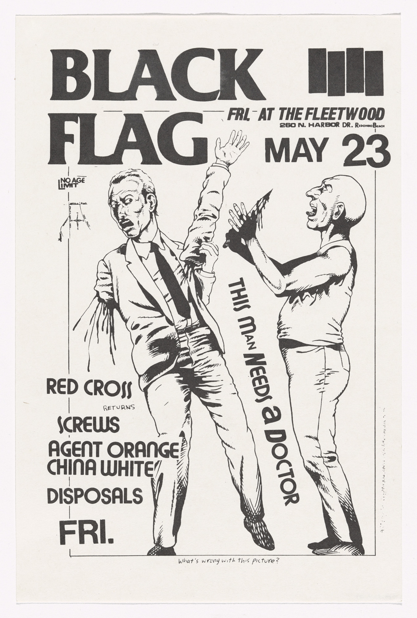 Raymond Pettibon. Black Flag at Fleetwood
