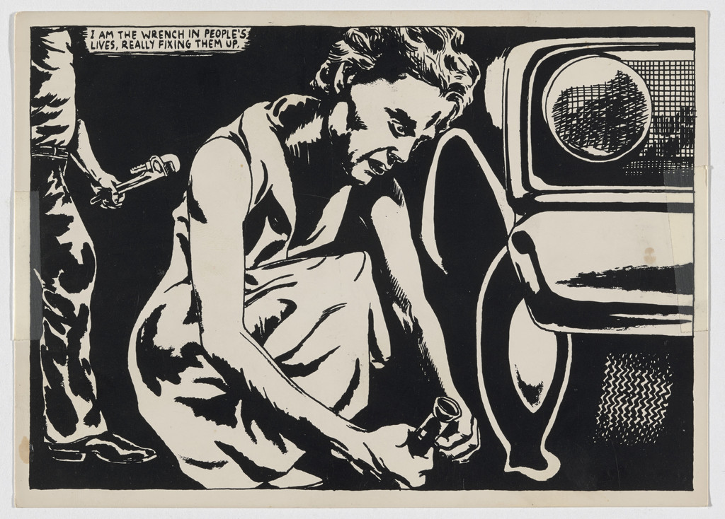 Raymond Pettibon / Semaphore Gallery / Announcement Card / "I am the wrench in People's Lives, Really Fixing Them Up"