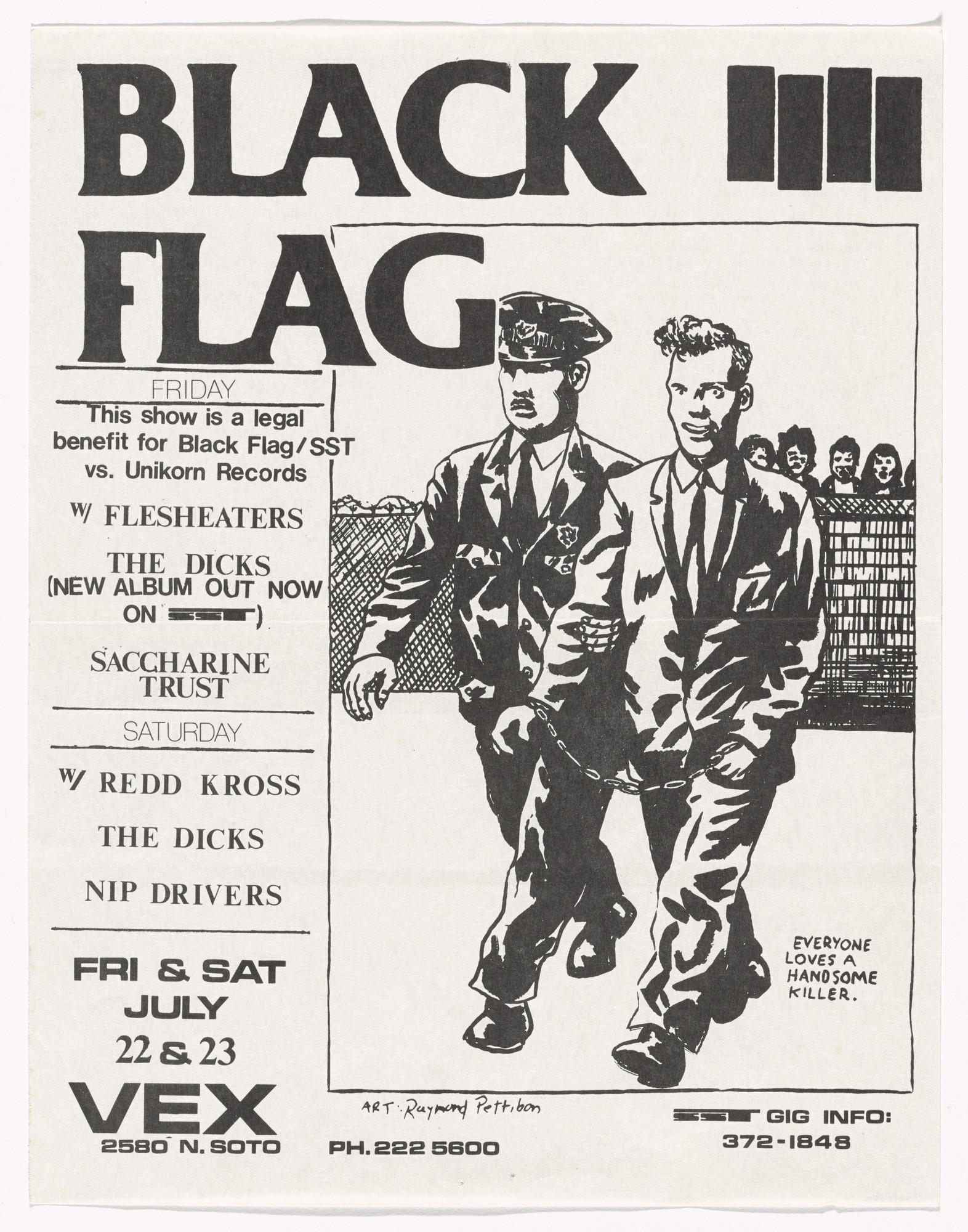 Raymond Pettibon. Black Flag at Vex