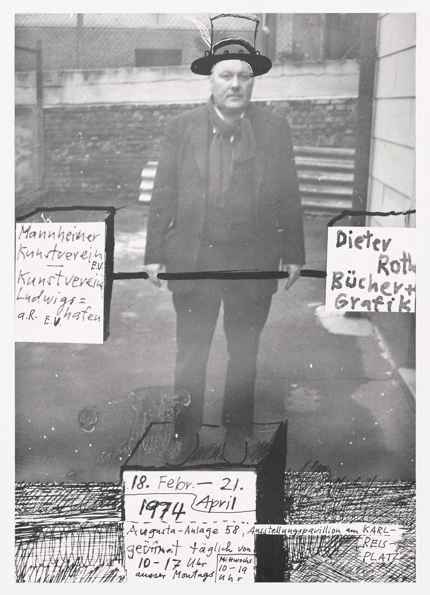 Dieter Roth. Poster for Dieter Roth: Bucher & Grafik, Mannheimer Kunstverein and the Kunstverein Ludwigshafen