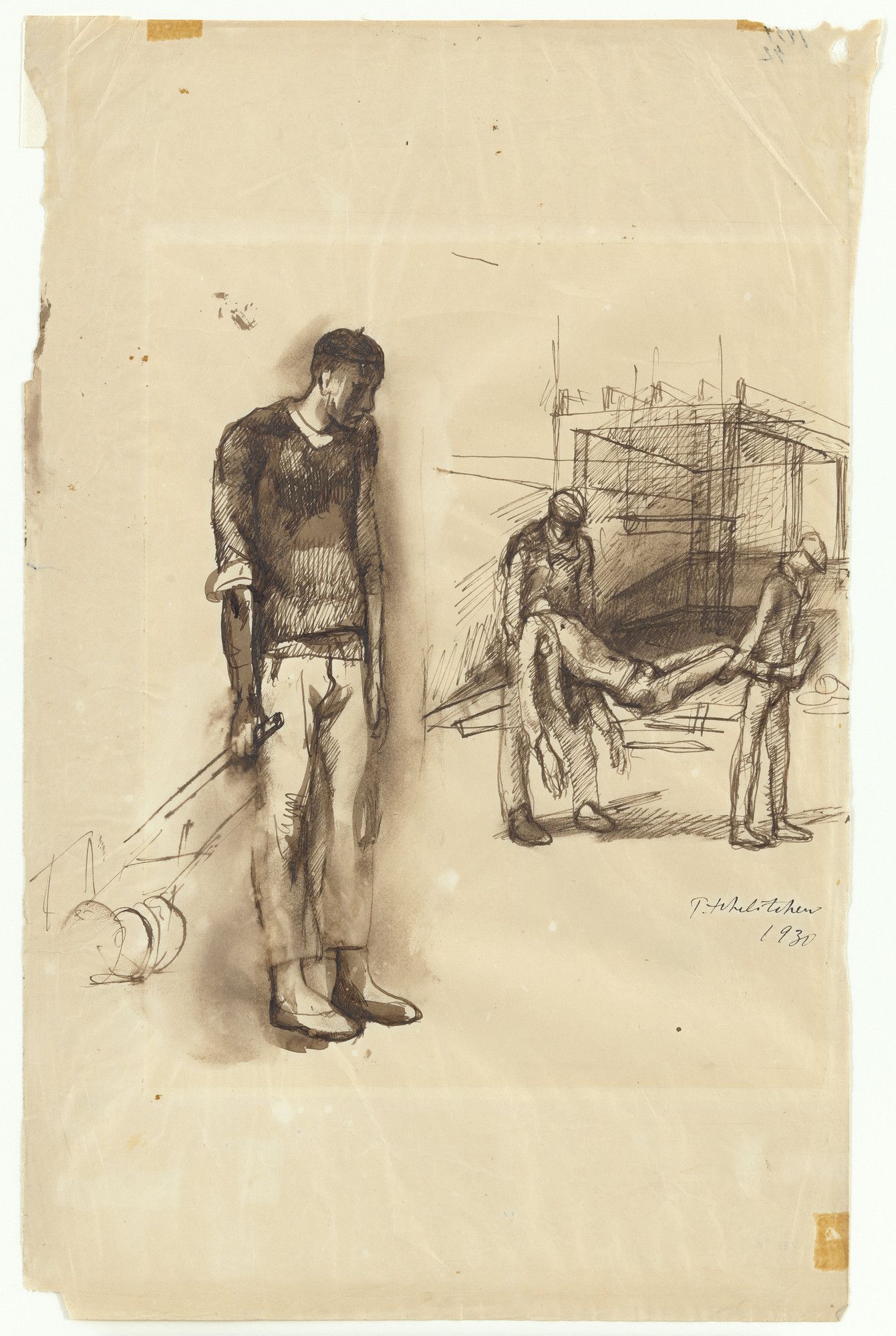 Pavel Tchelitchew. Study for Burial of the Acrobat