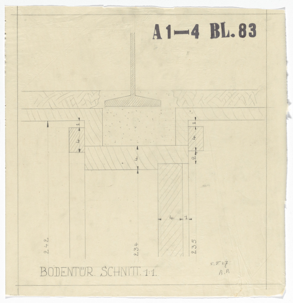 Weissenhof Apartment House, "The Dwelling" Exhibition, Stuttgart, Germany (Section, ground-floor door)