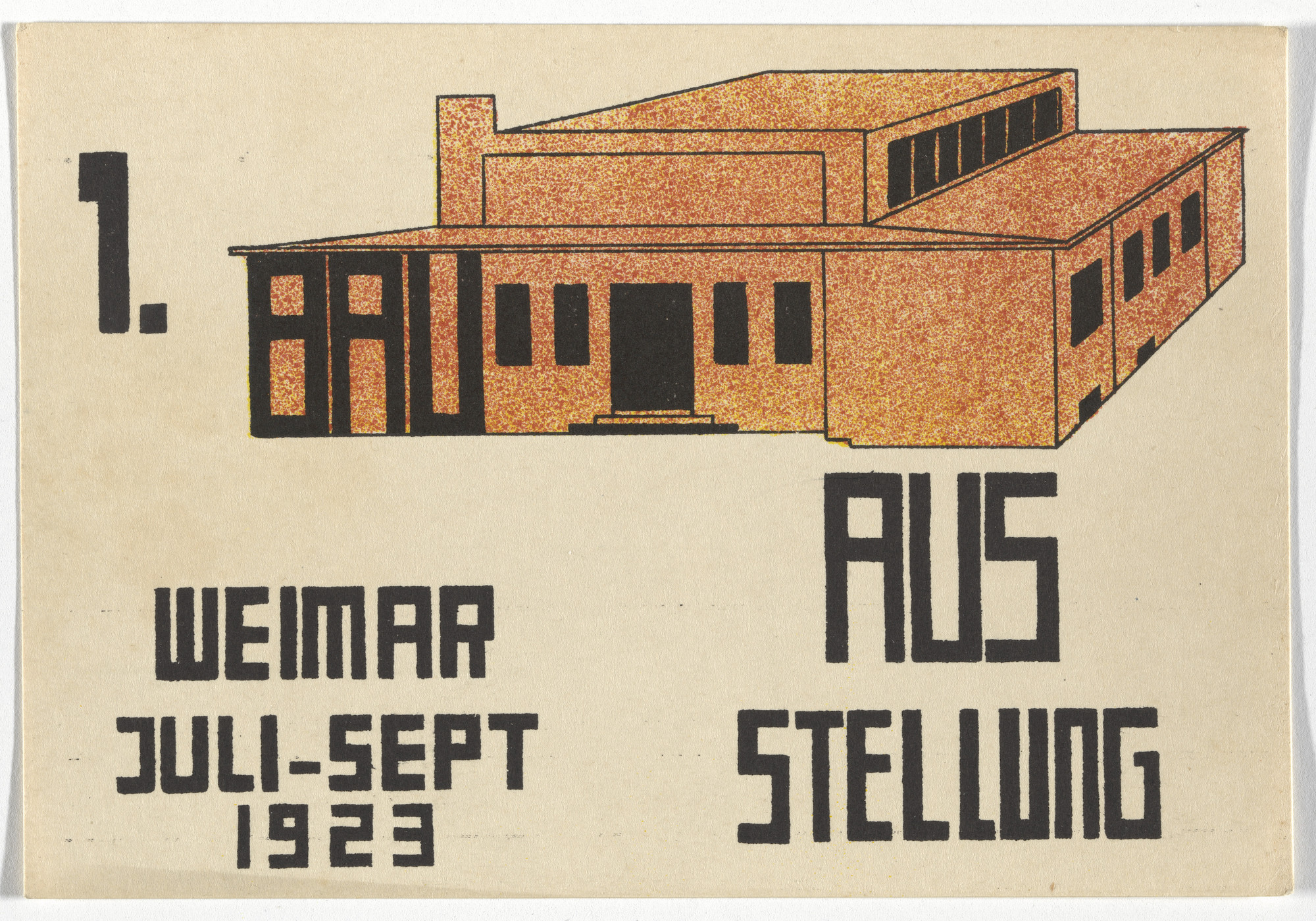 Paul Häberer. Bauhaus Ausstellung Weimar Juli - Sept 1923. 1923