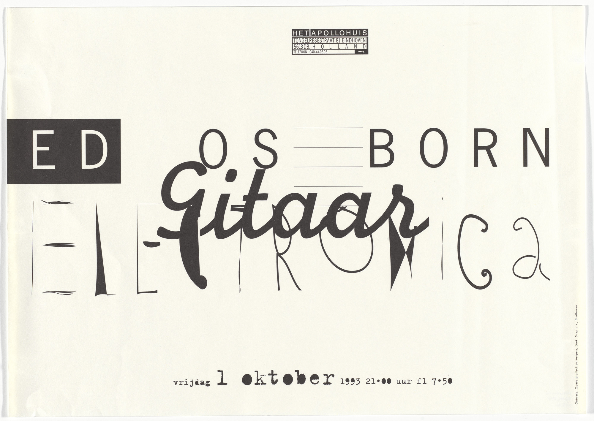 Opera, Ton Homburg. Ed Osborn, Gitaar Electronica. 1993