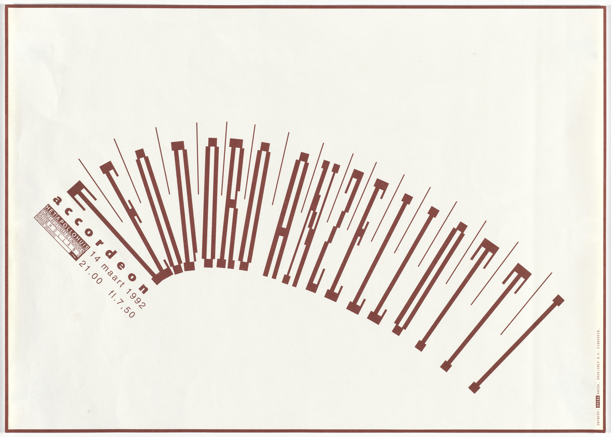 Opera, Ton Homburg. Teodoao Anzellotti, Accordeon. 1992