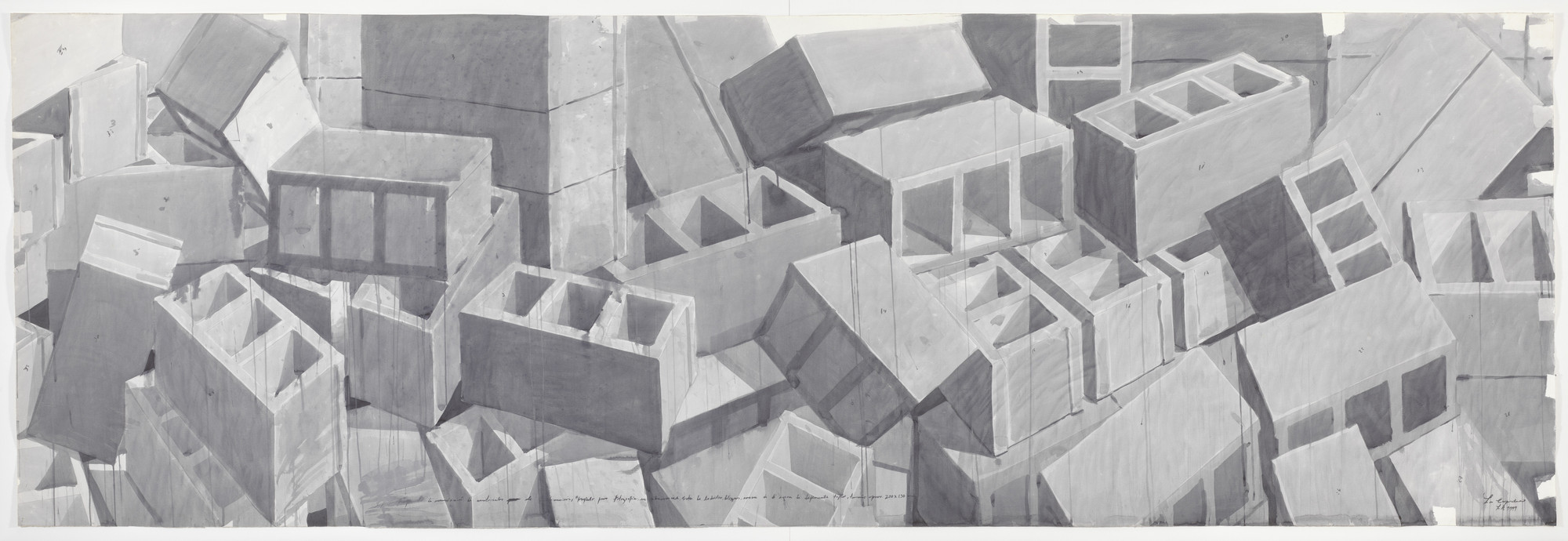 Los Carpinteros, Alexandre Arrechea, Dagoberto Rodriguez, Marco Castillo. Proyecto de Acumulacion de Materiales (Project of Accumulation of Materials). 1999