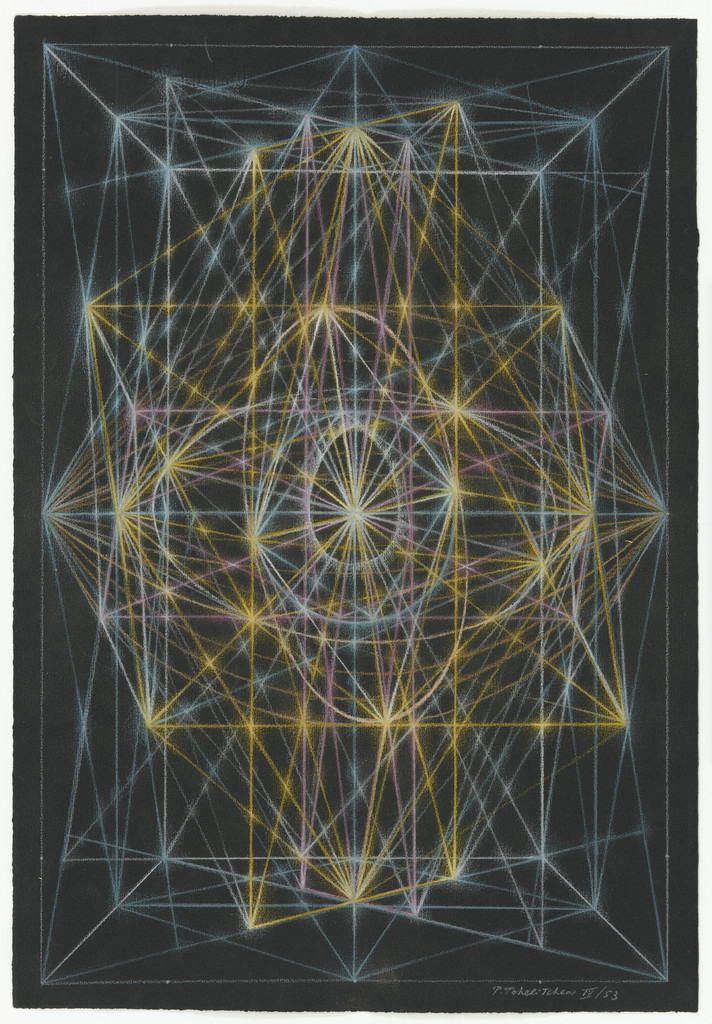Untitled, Pavel Tchelitchew, 1953, Colored pencil on colored paper