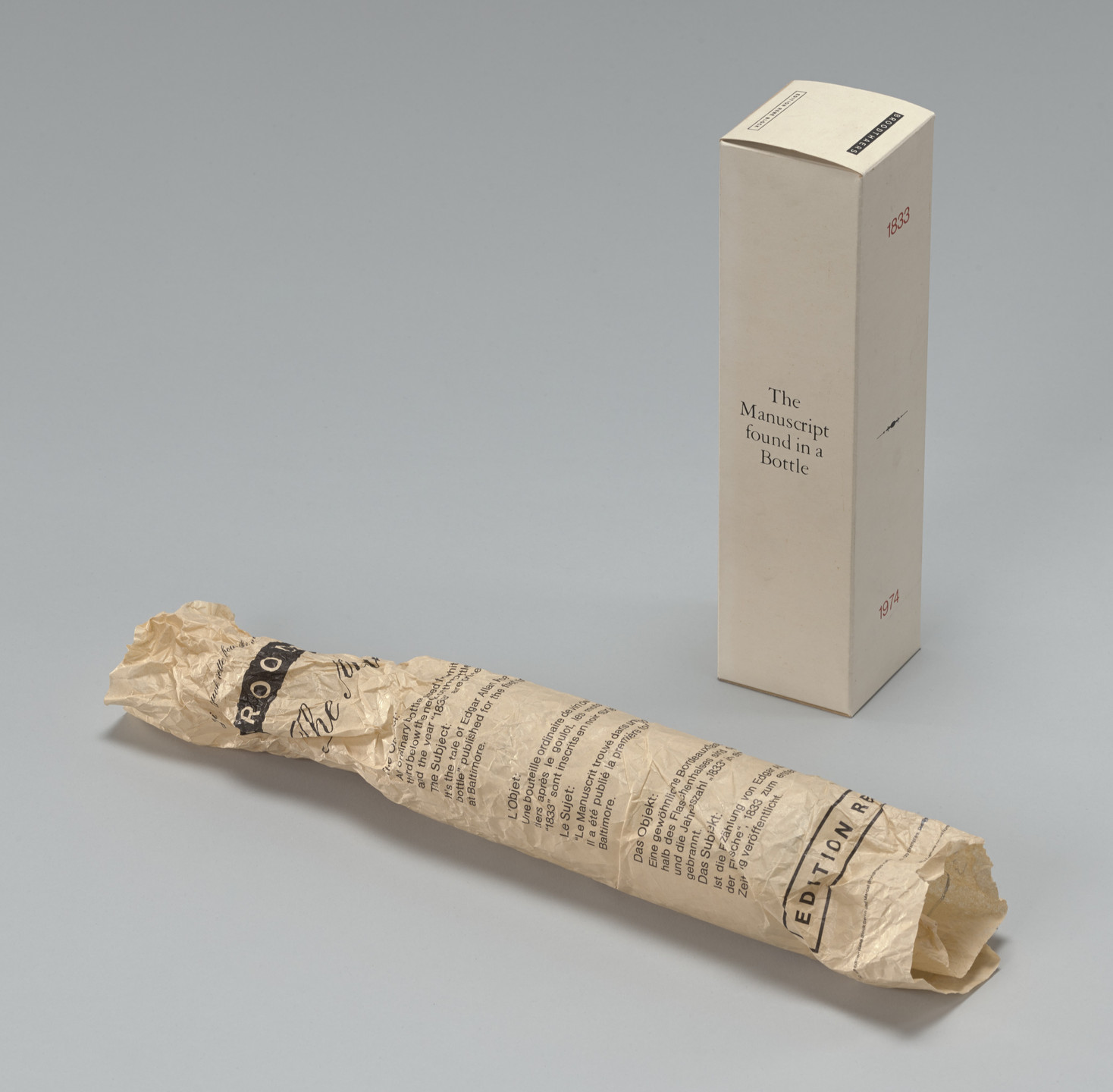 Marcel Broodthaers. The Manuscript Found in a Bottle (Le