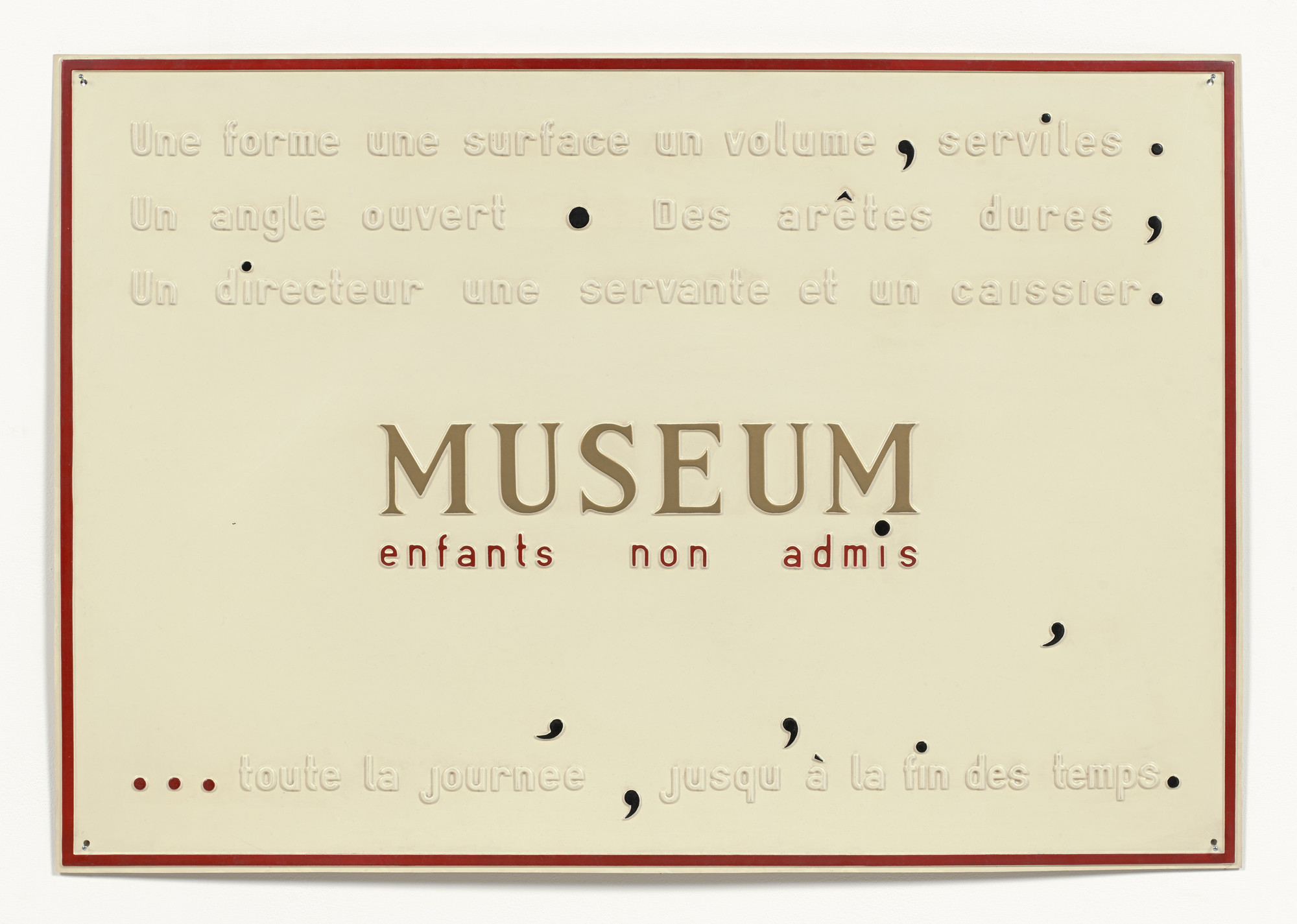 Marcel Broodthaers. Museum. Children not admitted (Museum. Enfants non admis). 1968–69