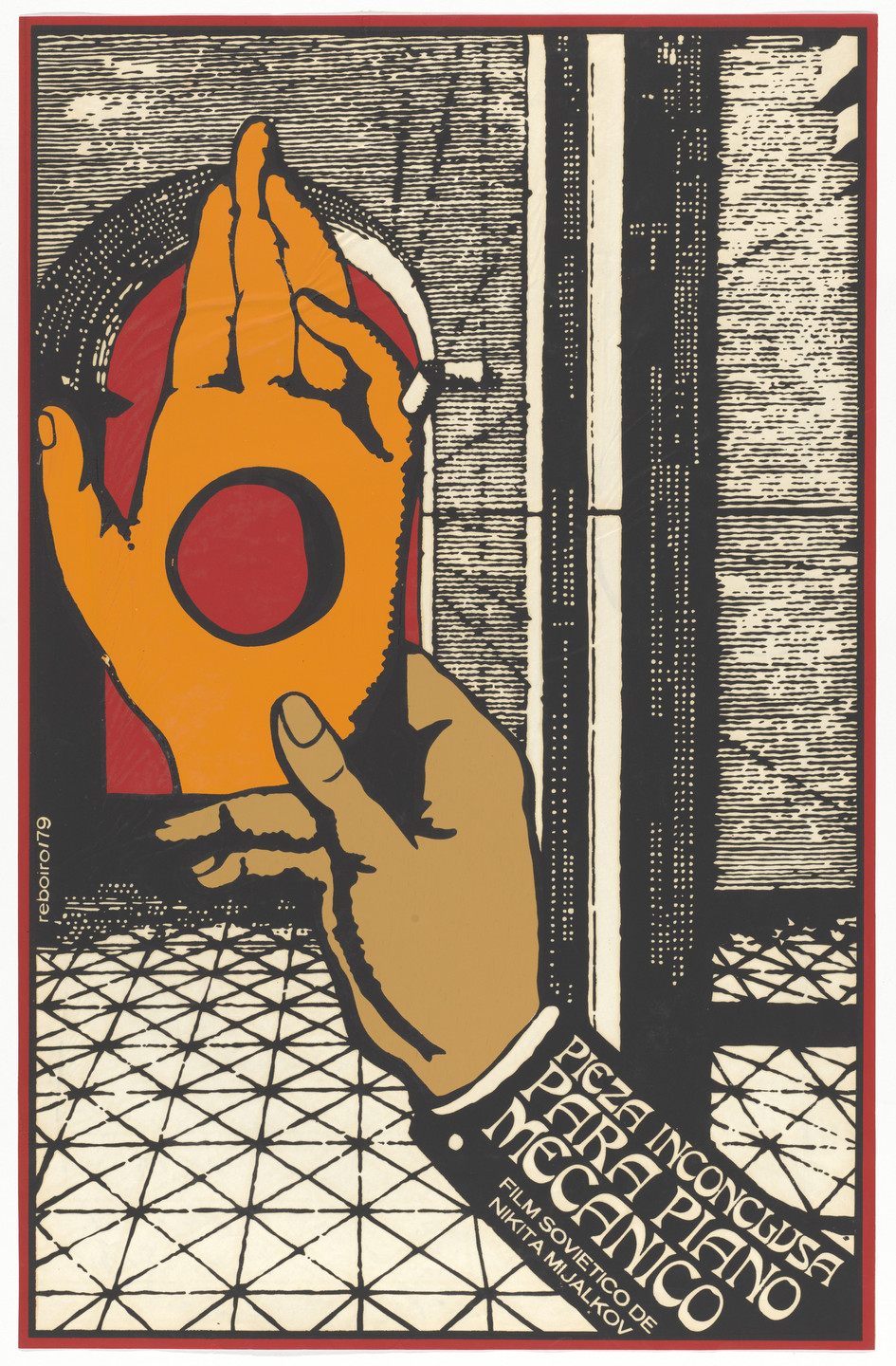 Antonio Fernandez Reboiro. Pieza Inconclusa Para Piano Mecanico (An Unfinished Piece for the Player Piano) (Poster for the Cuban release of the USSR film directed by Nikita Mikhalkov). 1979