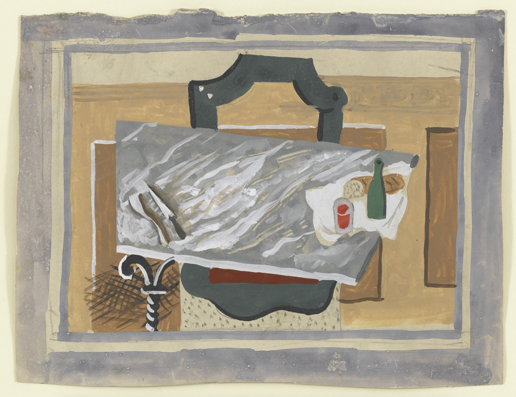 .a) Still Life .b) Untitled, Pavel Tchelitchew, c. 1923, .a) Gouache and pencil on paper .b) Pencil on paper